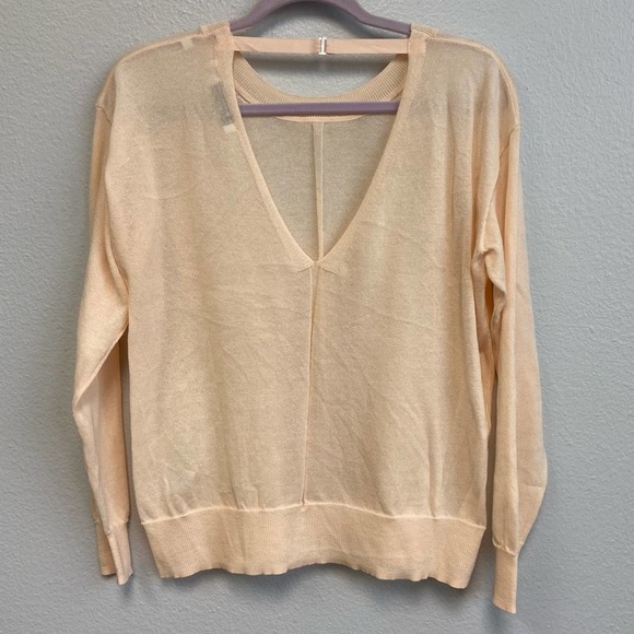 Sandro Ania Peach Color Cotton-Mix Lightweight Sweater Size 2, US Medium - Picture 7 of 14